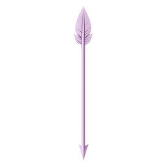 Minimal Arrow with Simple Elegance in Light Lavender Isolated on Transparent Background