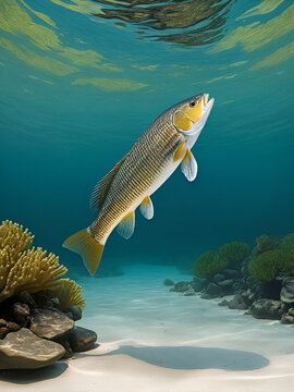 The Bowfin, Amia calva,- "living fossil." ,fossil fish
