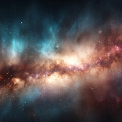Naklejka premium a panoramic view of the milky way galaxy stretching across the darkness as seen from a distant space