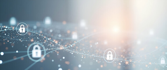 Elegant Minimalist Wallpaper Design for Fintech: International Payments, Secure Online Transactions, Digital Finance Icons, Extensive Negative Space