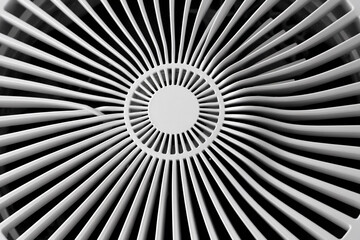 Fototapeta premium Radiating pattern of white slats