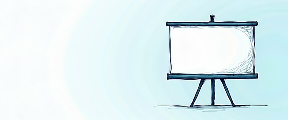 Photo realistic as Doodle line icon of a presentation screen concept as A doodle line icon of a presentation screen representing presentations business meetings and professional discussions ideal for 