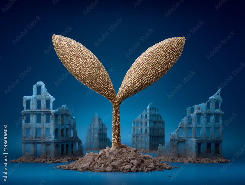 Poster a 3d rendering depicting a single