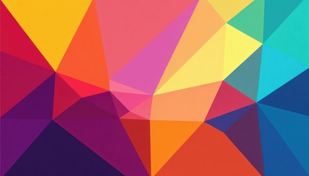 Abstract geometric shapes, vibrant color blocks, graphics, wall, repeat