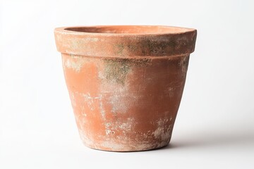 Rustic terracotta pot, weathered and aged