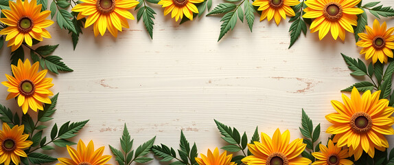 Rustic International Day of Happiness Frame: Natural Wood Textures & Sun Elements for Text Space in Photo Stock - Perfect for Celebrating Joy with a Touch of Nature