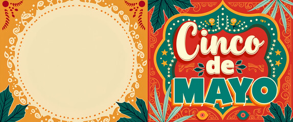 Vibrant Cinco de Mayo Branding Materials: Modern Typography & Culturally Rich Imagery for Festive Campaigns - Inclusive Visual Identities in Photo Stock Concept