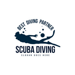 Scuba diving logo template