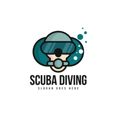 Scuba diving logo template