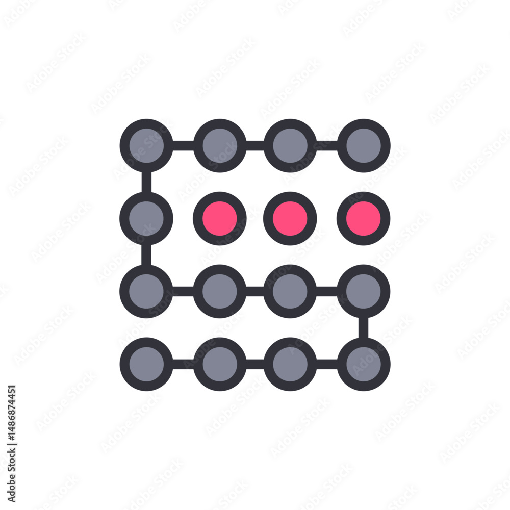 Poster interconnected network of nodes displaying data flow and connection points