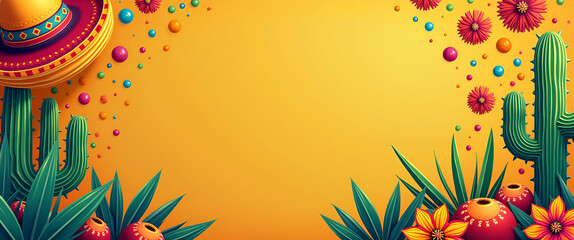 Vibrant Cinco de Mayo Celebration Banner Design with Festive Graphics and Dynamic Typography - Perfect for Event Promotion