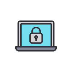 Laptop Showing Padlock Displayed For Network Safety Security Protection