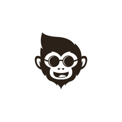 Monkey head logo design template
