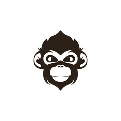 Monkey head logo design template