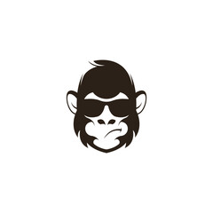 Monkey head logo design template