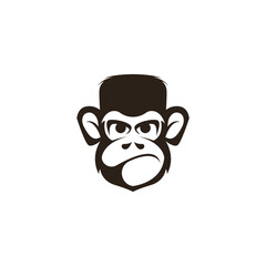 Obraz premium Monkey head logo design template