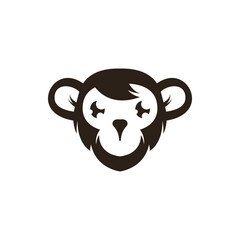 Monkey head logo design template