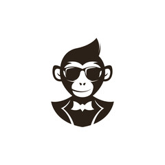 Monkey head logo design template