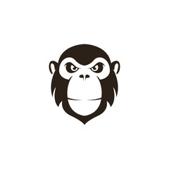 Monkey head logo design template