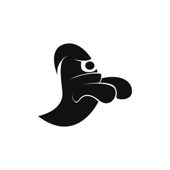 Ghost silhouette logo design template