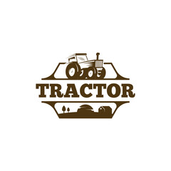 Naklejka premium Tractor logo design template