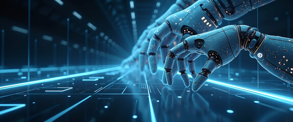 Futuristic Wallpaper Design: Merging Autonomous Technology & Robotics with Minimalist Aesthetics in Expansive Empty Space