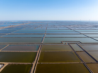 The view of the salt field，View of the salt field, Salt pan in the salt pool