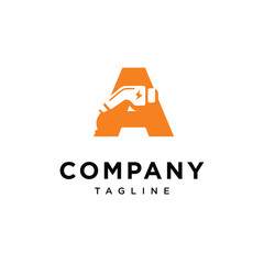Letter A Electric Vehicle Charging Plug Logo Icon Vector