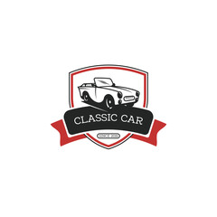 Retro car garage logo template