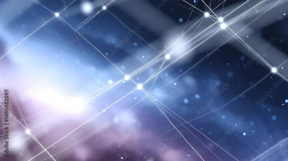 Aufkleber abstract starry space background with glowing patterns and digital blue waves
