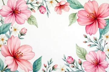 Delicate watercolor flowers, soft pastel tones, endless repeat, soft, pretty, delicate
