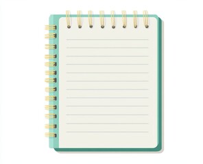 Teal spiral-bound notebook with lined pages (1)