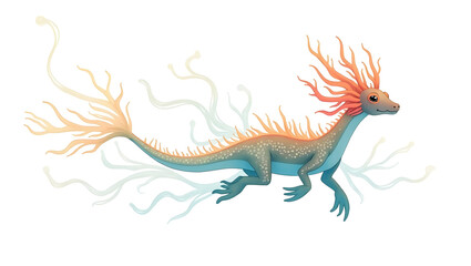 Fototapeta premium sea lizard on a white background