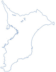 千葉県　地図　白　イラスト