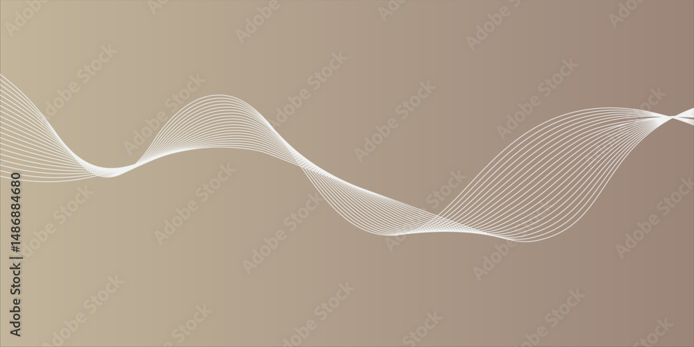 Poster abstract wavy line design on a smooth gradient background, modern minimalistic style, soft flowing c