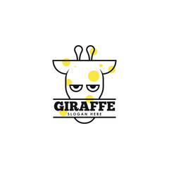 Giraffe animal logo design template