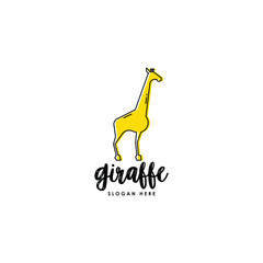 Giraffe animal logo design template