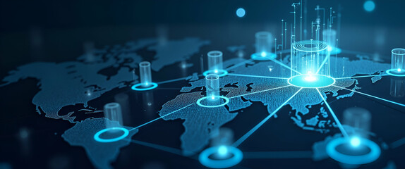 Innovative Visual Narrative: Cross-Border DeFi Solutions, Decentralized Platforms, Secure Smart Contracts, Real-Time Digital Asset Exchanges for Inclusive Global Finance - Photo Stock Concept