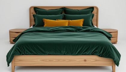 Elegant bedroom design modern home interior photography minimalist style straight-on view comfort concept