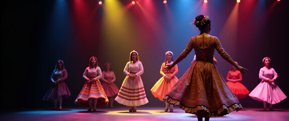 Stately Festa Junina music performance imagery showcasing sophisticated stage choreography refined audiovisual design and culturally vibrant live musical expression in premium high resolution photosto