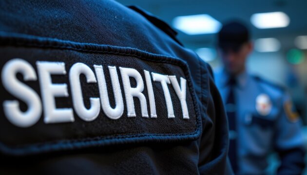 Security personnel monitoring event urban setting image capture indoor environment professional perspective