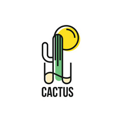 Cactus logo design template