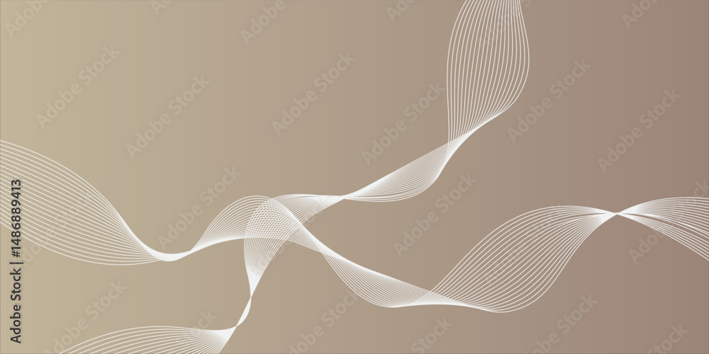 Aufkleber abstract wavy line design on a smooth gradient background, modern minimalistic style, soft flowing c