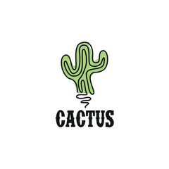 Obraz premium Cactus logo design template