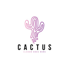 Cactus logo design template