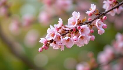 Obraz premium Cherry blossom blooming in spring nature scene close-up photography tranquil garden environment