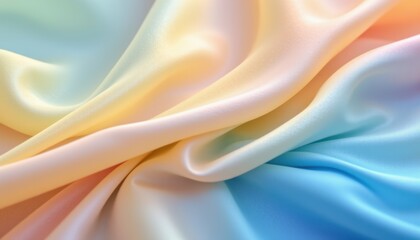 Fototapeta premium Flowing silk fabric textile studio photography soft lighting close-up elegance and texture