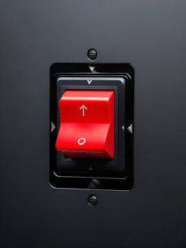 red rocker switch in power-on position