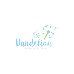 Dandelion flower logo design template