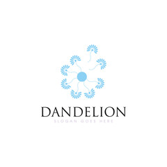 Dandelion flower logo design template